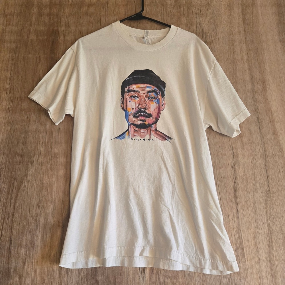 Dumbfounded Artist Koreatown Graphic Portrait T-Shirt Mens L White Short Sleeve